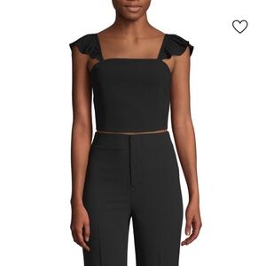 ALICE + OLIVIA | celestia ruffled sleeve crop top XS